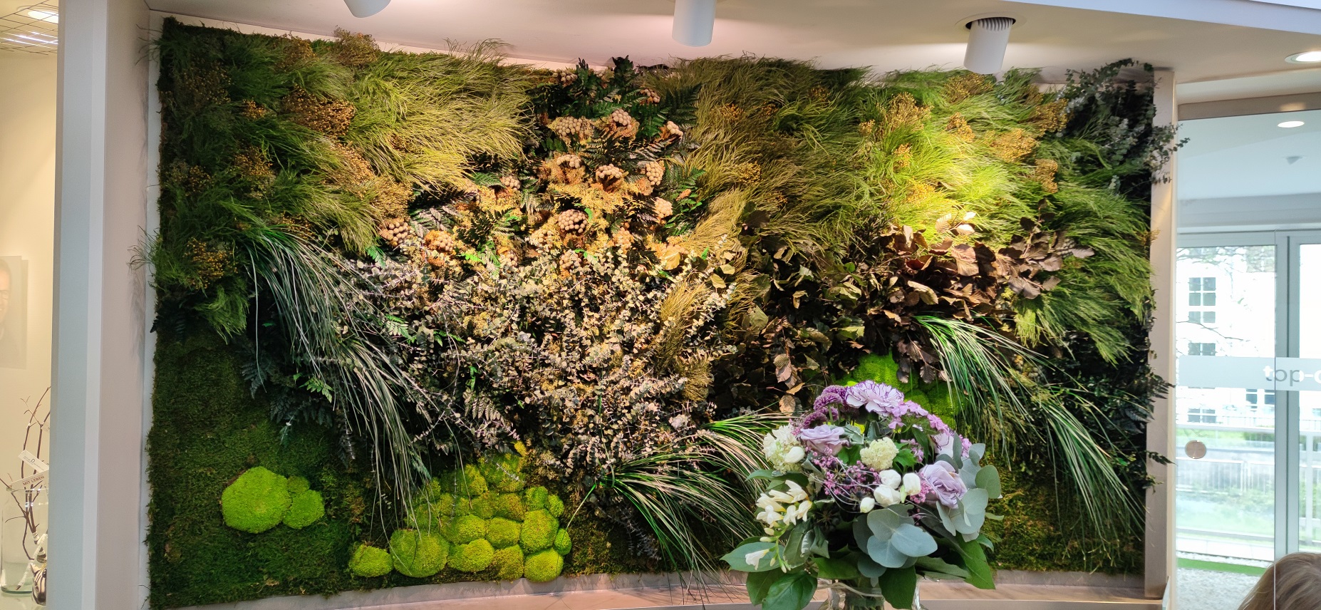 Innenraumbegrünung im Büro mit Pflanzenregalen